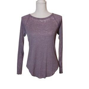 NEW Chaser Burnout Strappy Open Back Ribbed Long Sleeve T-shirt Size M